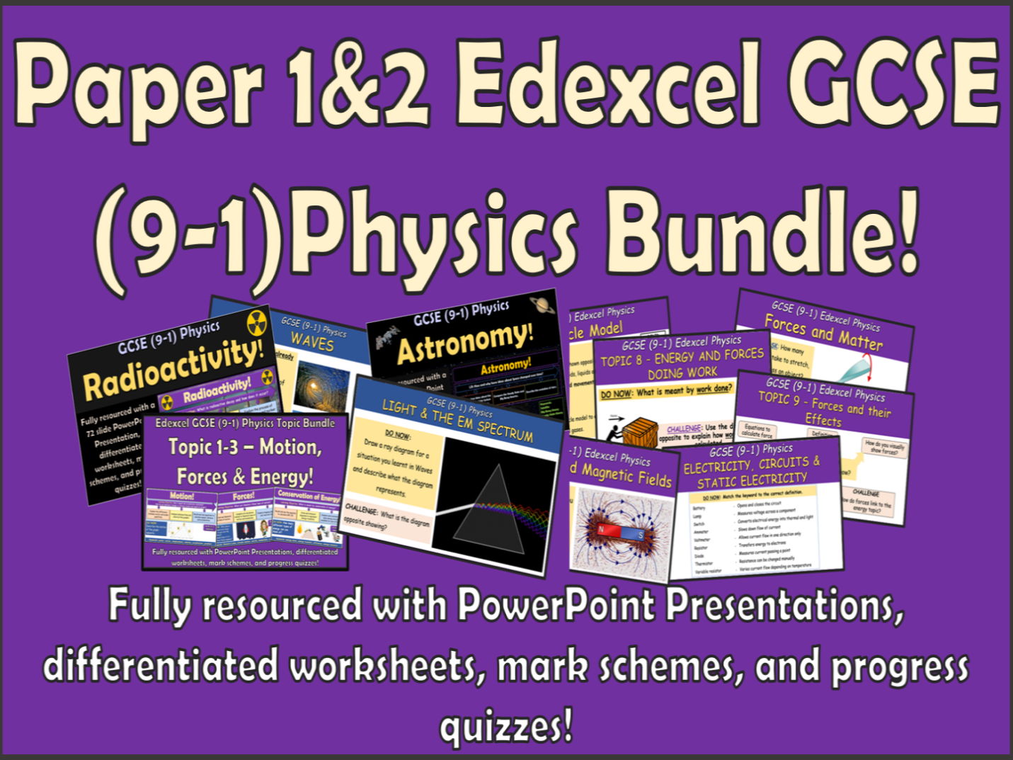 Edexcel GCSE (9-1) Physics Paper 1&2 Bundle