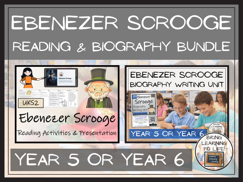 Ebenezer Scrooge Reading Comprehension & Biography Bundle | UKS2
