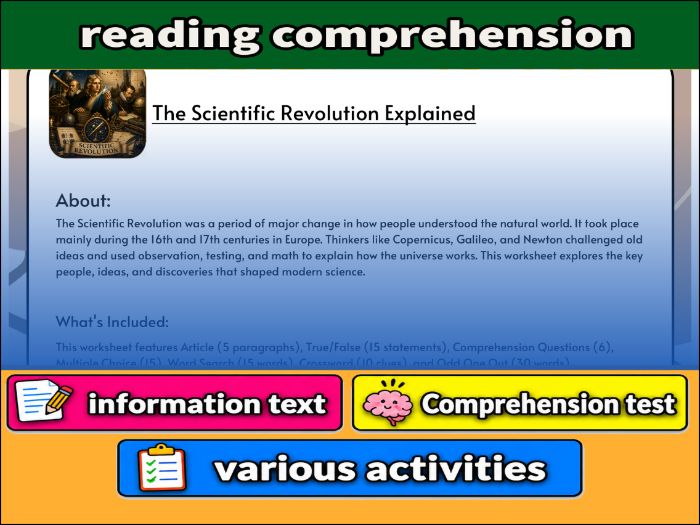 The Scientific Revolution Explained - Reading Comprehension & Activities