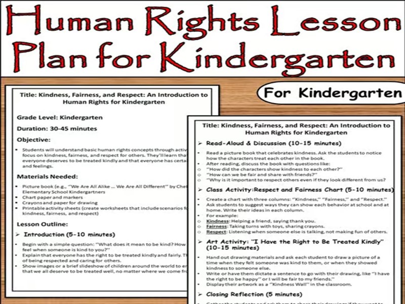 Human Rights Day lesson Plan | Kindness, Fairness & Respect | Ages 4-5 | Dec 10