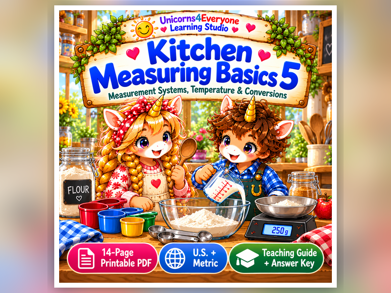 Kitchen Measuring Basics 5 Metric US Customary Measurement Kitchen Math Life Skills PDF
