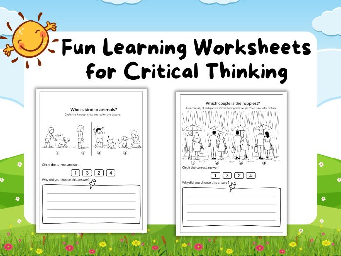 Fun Learning Worksheets for Critical Thinking for kids