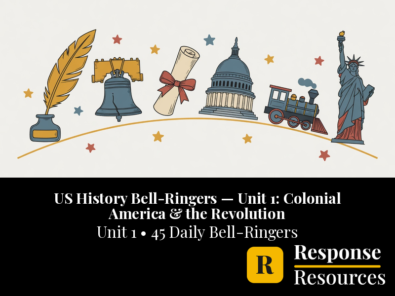 US History Bell Ringers Unit 1 - 45 Daily Warm-Ups (Grades 6-8)