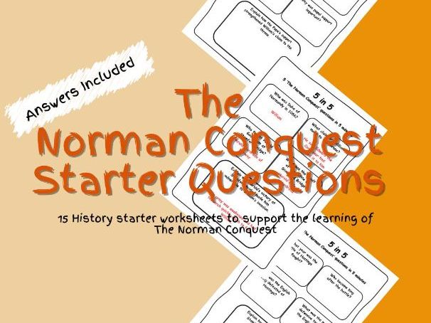 History The Norman Conquest Starter Questions Worksheets PDF