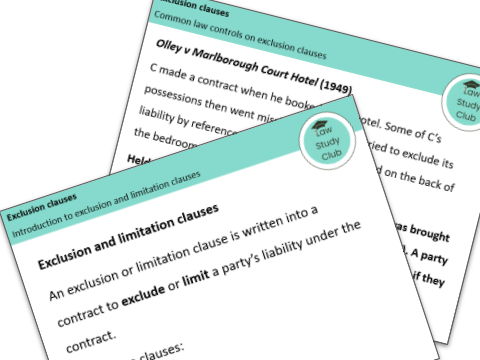 Exclusion clauses - lesson slides (OCR A-level law)
