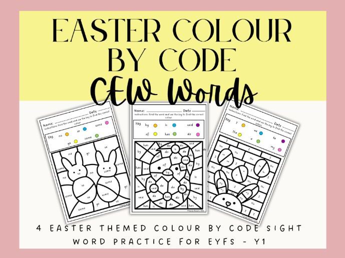 Easter Colour by Code CEW Words