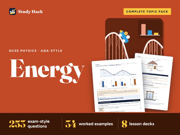 GCSE Physics Energy: AQA-style workbook, practice papers and lessons