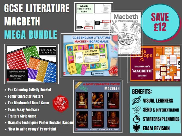 Macbeth Mega Bundle | GCSE English Literature | Revision Games, Essay Writing, Posters, SEND & KS3 KS4 Activities