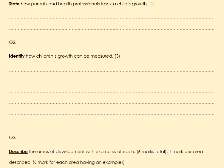 Assessment sheet bundle