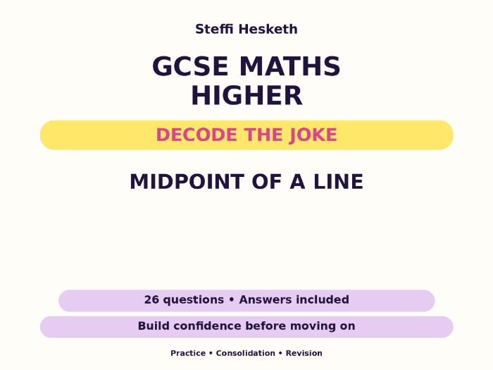 Midpoint of a Line | GCSE Decode the Joke + Answers