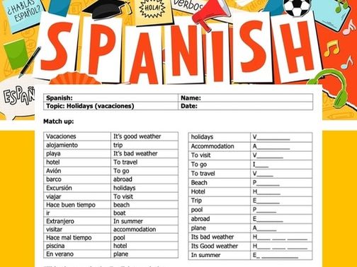 Vacaciones Worksheet