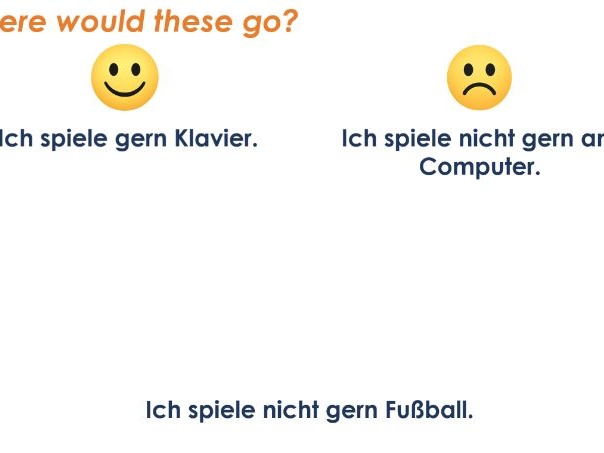 German - Saying what you like/don't like doing/playing