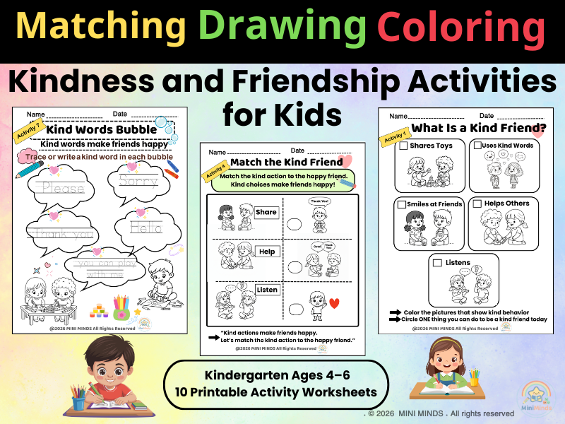 Kindness and Friendship Worksheets for Kids