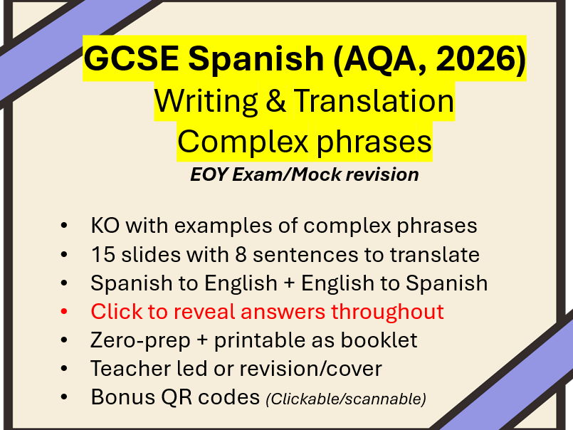 GCSE Spanish Writing + translation: Complex Phases