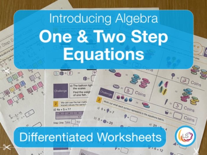 One Step & Two Step Equations | Introducing Algebra | Worksheet