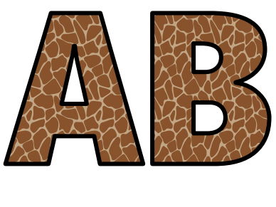 Giraffe Skin Print Animal Lettering Set Display Title Letters Numbers Signs