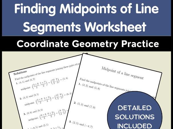 Finding Midpoints of Line Segments Worksheet - Coordinate Geometry Practice