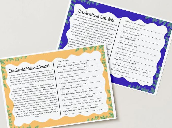 UKS2 Christmas Reading Comprehension Pack – 3 Festive Stories with Questions & Answers (Pack 2)
