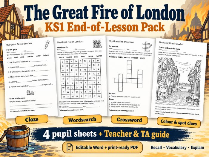 Great Fire of London KS1 End-of-Lesson Pack