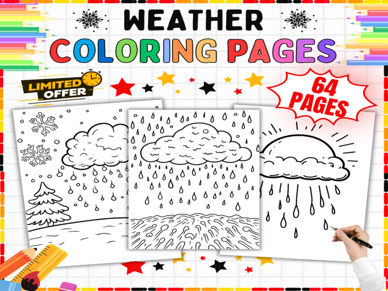 Weather Colouring Pages | Weather Patterns Activities & Climate Scenes for Creative Early Years Fun