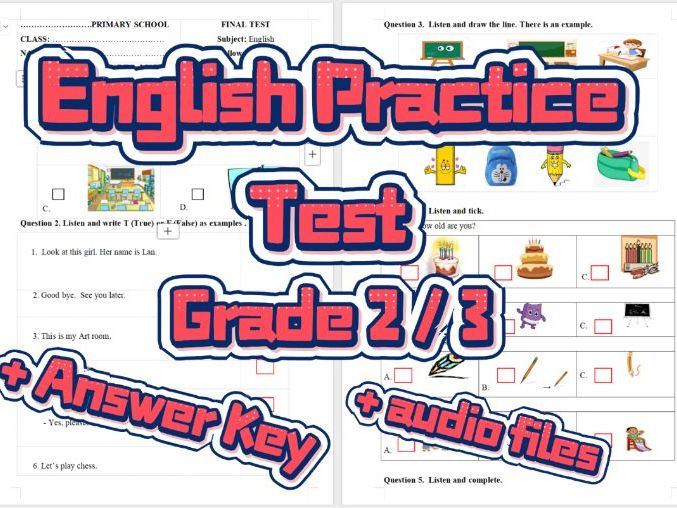 Young Learners English Exam – School, Classroom & Playground Vocabulary (Grade 1-2)