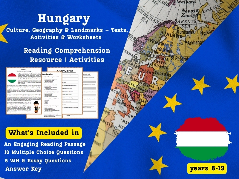 Hungary Reading Comprehension Pack: Culture, Geography & Landmarks – Texts, Activities & Worksheets