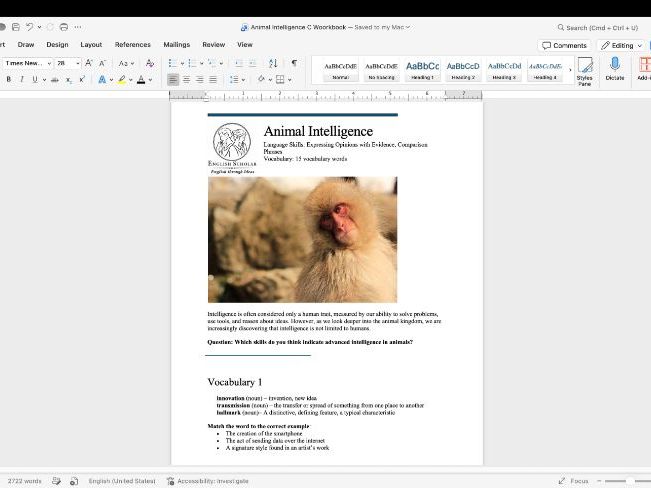 Animal Intelligence: Evidence | CEFR B2–C1
