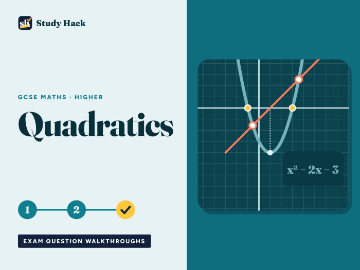 GCSE Maths Higher Exam Question Walkthroughs: Quadratics (10 Questions with Mark Schemes)