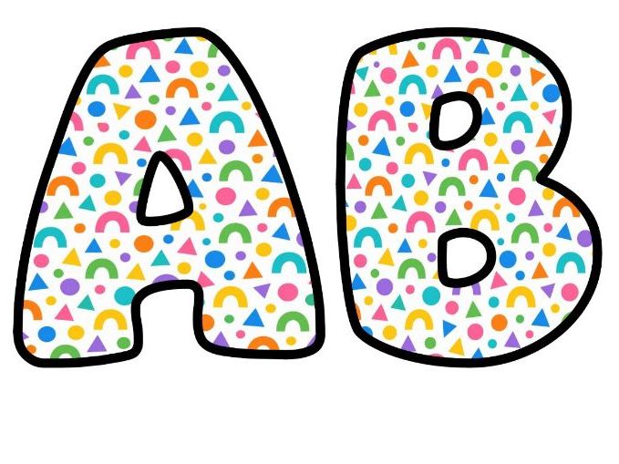 Tiny Geometric Confetti Bubble Letters | Polka Dot Bulletin Board Letters | Classroom Display Pack