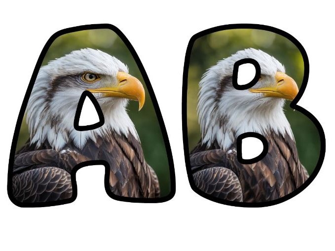 American Eagle Bird Of Prey USA Alphabet Lettering Set | Classroom Display | Upper & Lowercase, 0-9