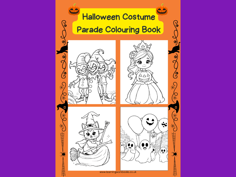 Halloween Costume Parade Colouring Book