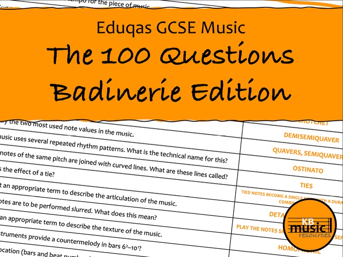 Eduqas GCSE Music Badinerie Set Work 100 Questions