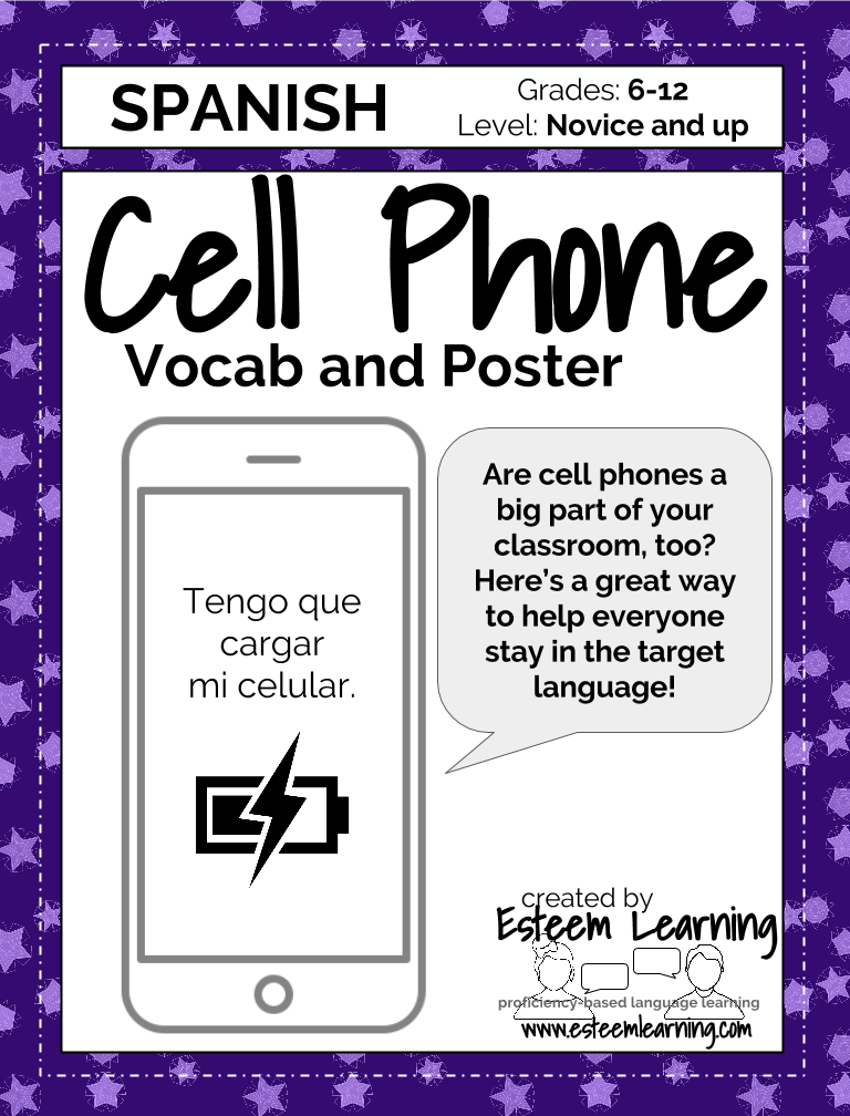 Spanish Cell Phone Vocab & Poster Teaching Resources