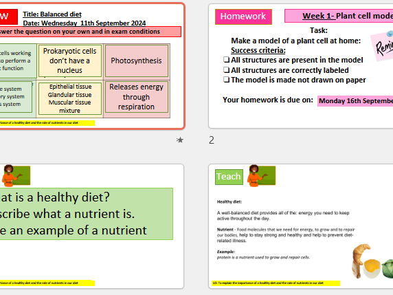 Balanced diet KS3