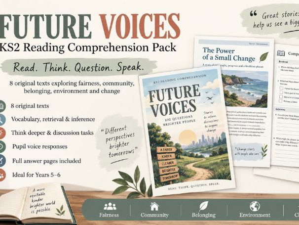 Future Voices KS2 Reading Comprehension Pack | 8 Original Texts