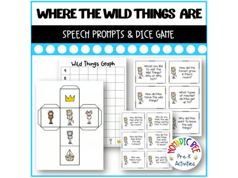 Where The Wild Things Are Activities - Speech Prompts and Dice Game