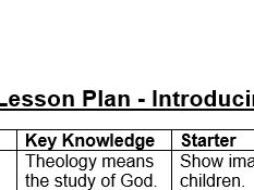 KS1 - Introducing Theology (Lesson Plan only)