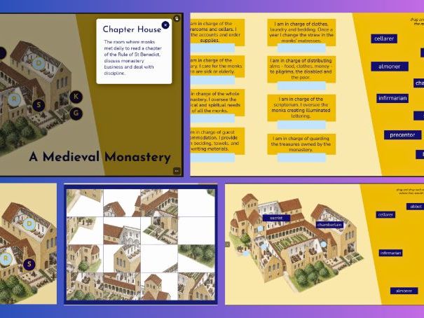 KS2/KS3 Medieval Realms - Religion: Interactive Guide to a Monastery