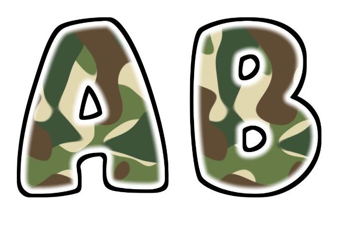 Camouflage Glow Bubble Letters | Bulletin Board Letters | Classroom Display Pack