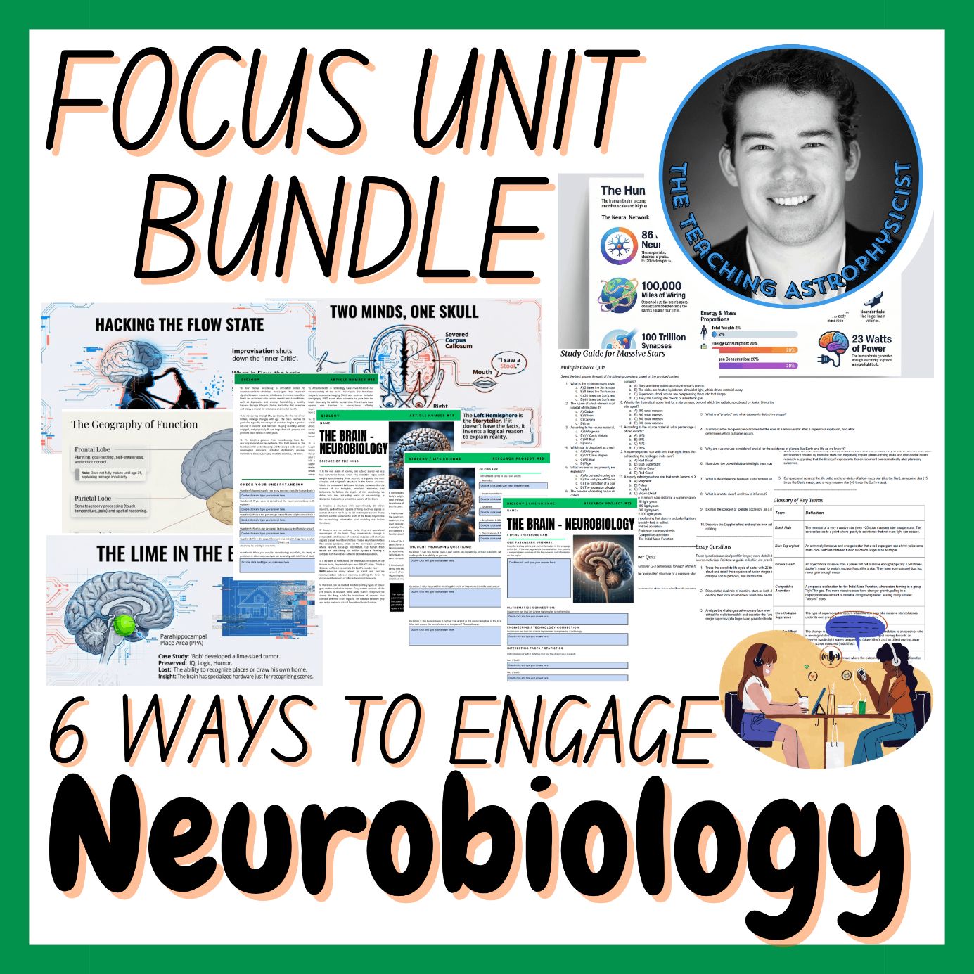 Neurobiology - The Brain | Biology Focus Unit Bundle | 6 Resources inc. Quiz