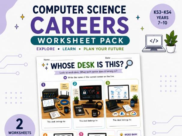 Computer Science Careers Worksheets | KS2 STEM Careers Activities | Free