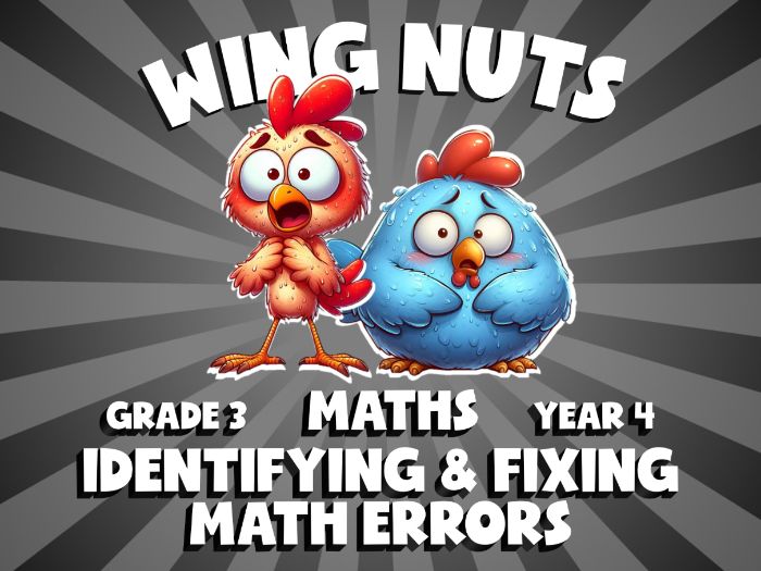 Identifying & Fixing Math Errors WING NUTS Maths Game | No-Prep Year 4 Review Activity