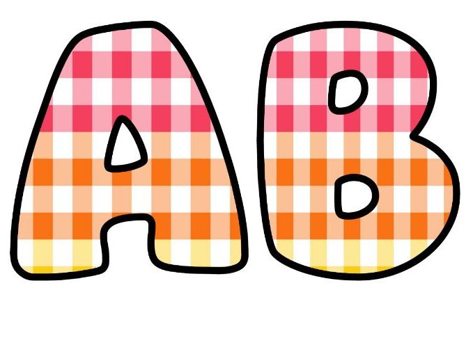 Rainbow Gingham Bubble Letters | Patterned Bulletin Board Letters | Printable Alphabet A-Z and 0-9