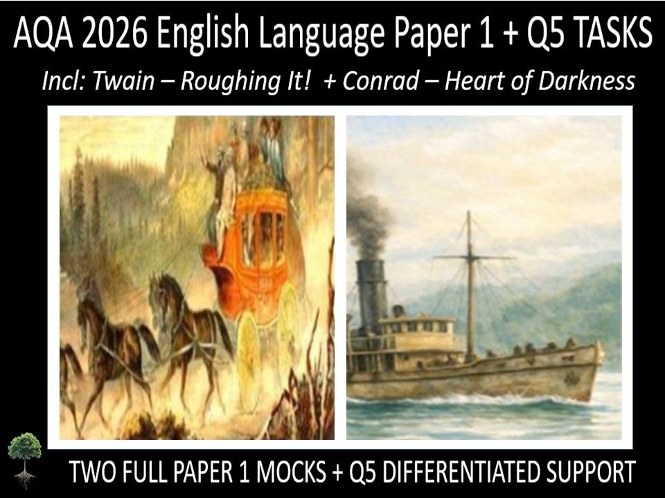 Two AQA 2026 GCSE English Language Paper 1 Mocks | Q5 TASKS
