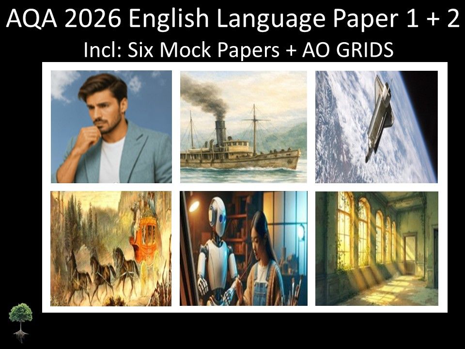 Six AQA 2026 GCSE English Language Paper 1 & 2 Mocks | AO GRIDS
