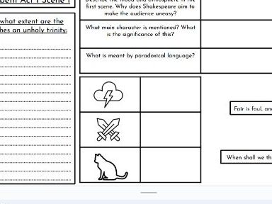 Macbeth Act One Scene One - One Pager