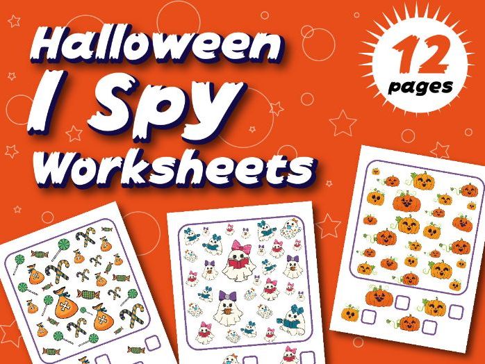 Halloween I Spy Worksheets | Count to 9 | Pre-K–Grade 1