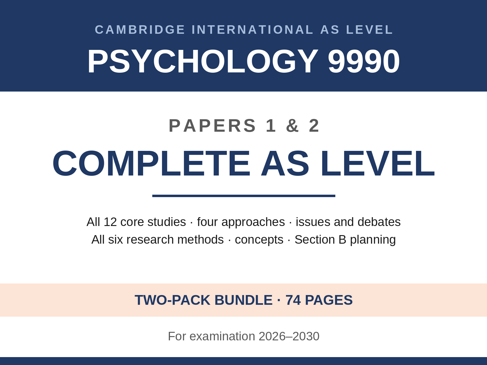 CIE AS Psychology 9990: Papers 1 & 2