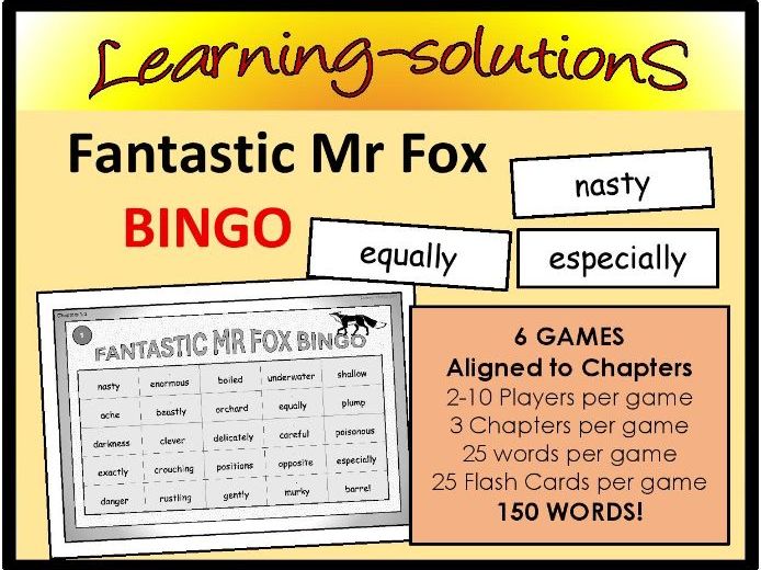 FANTASTIC MR FOX - Bingo Games for Vocabulary Development