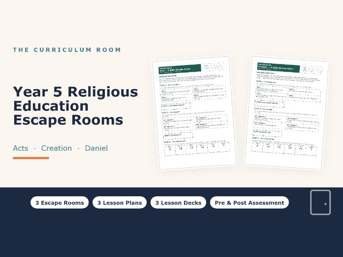 Year 5 Religious Education Escape Rooms: Acts, Creation, Daniel